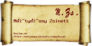 Mátyássy Zsinett névjegykártya